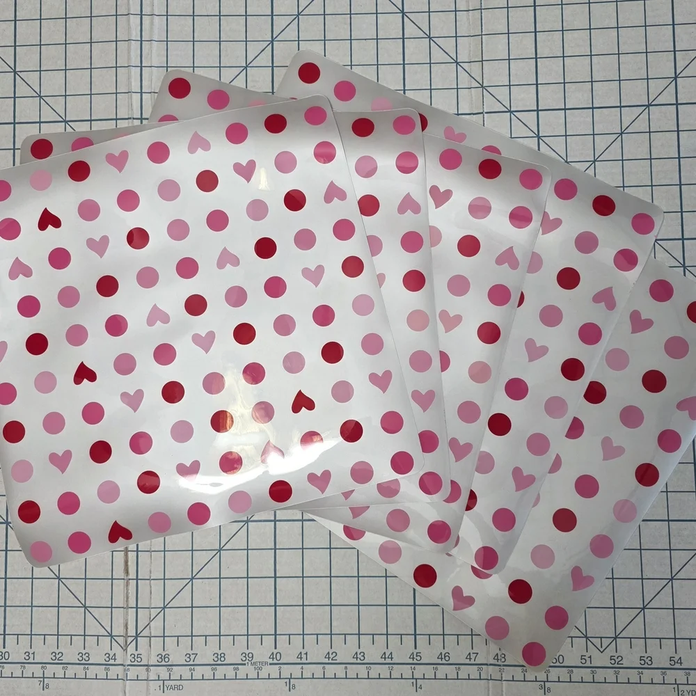 Polka Dot and Heart Placemat Set - Pink & Red [5]
